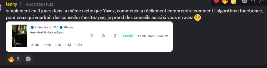 Message de lenny avec sa capture : 81 600 vues